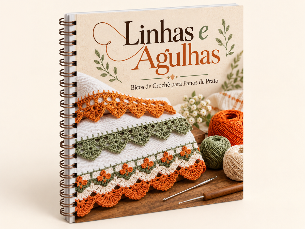 Mockup do guia em PDF Guia de Linhas e Agulhas